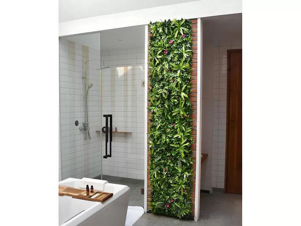 Vente-unique Revestimento De Parede Vegetal Sintetico Pack De 1 M Cor Verde - Ikaz* Revestimento De Parede Vegetal