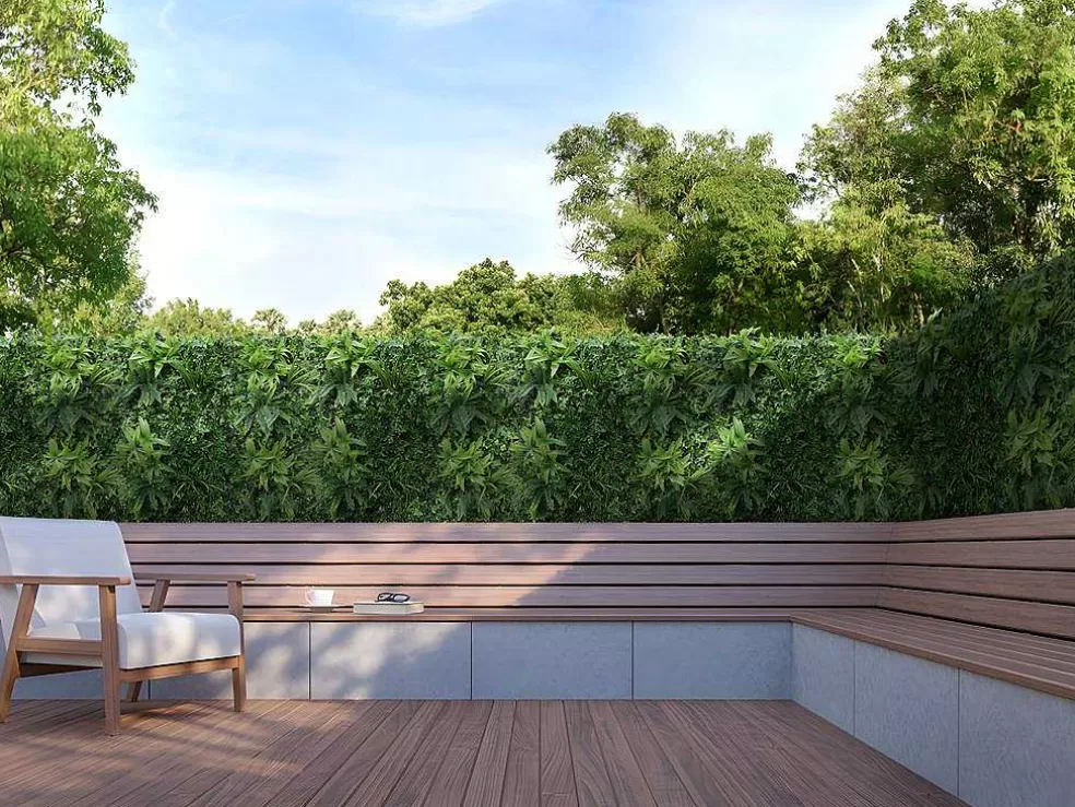 Vente-unique Revestimento De Parede Vegetal Sintetico Pack De 1 M Cor Verde - Matcha* Revestimento De Parede Vegetal