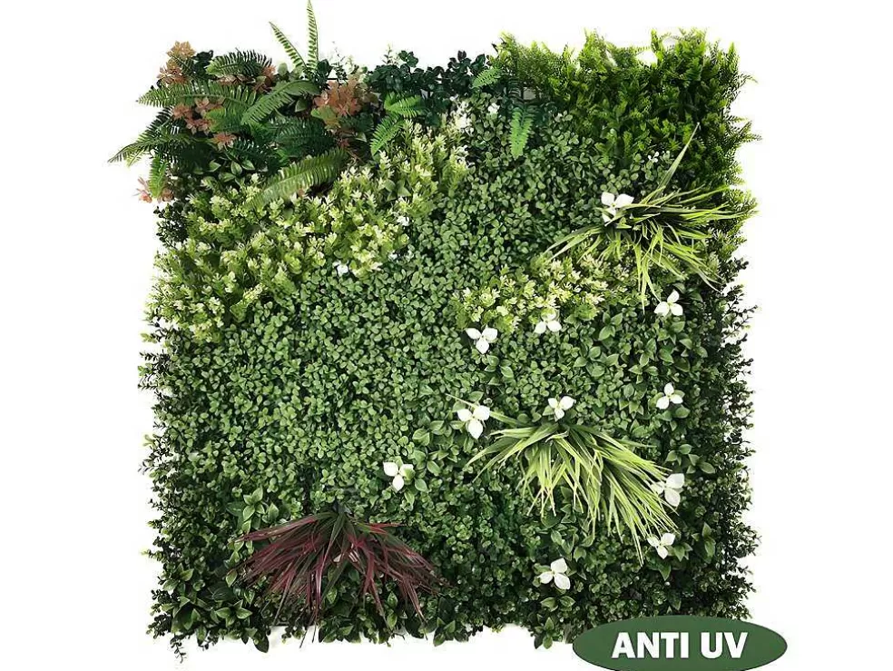 Vente-unique Revestimento De Parede Vegetal Sintetico Pack De 1M Cor Verde - Lahti* Revestimento De Parede Vegetal