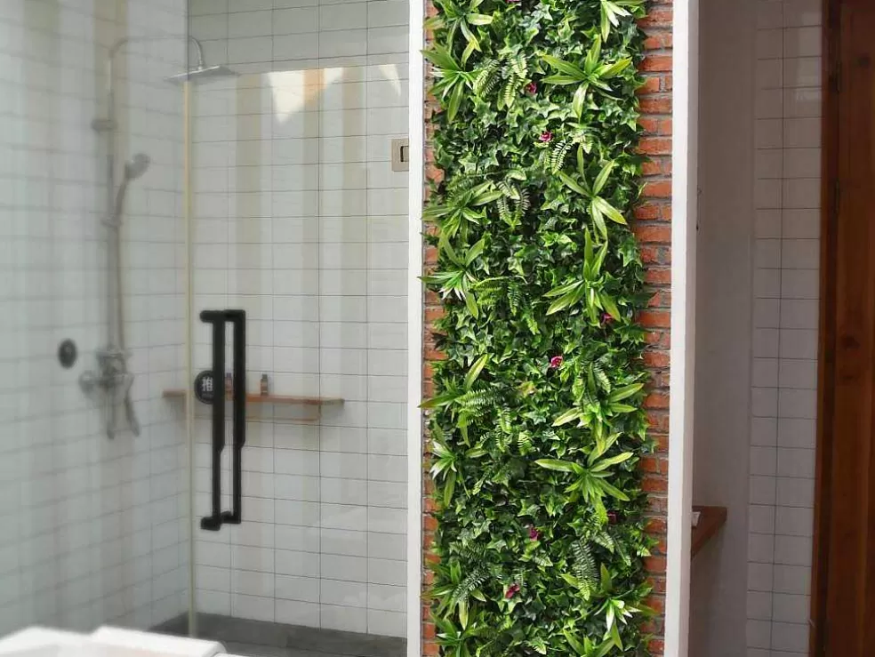 Vente-unique Revestimento De Parede Vegetal Sintetico Verde, Pack De 3M - Ikaz* Revestimento De Parede Vegetal