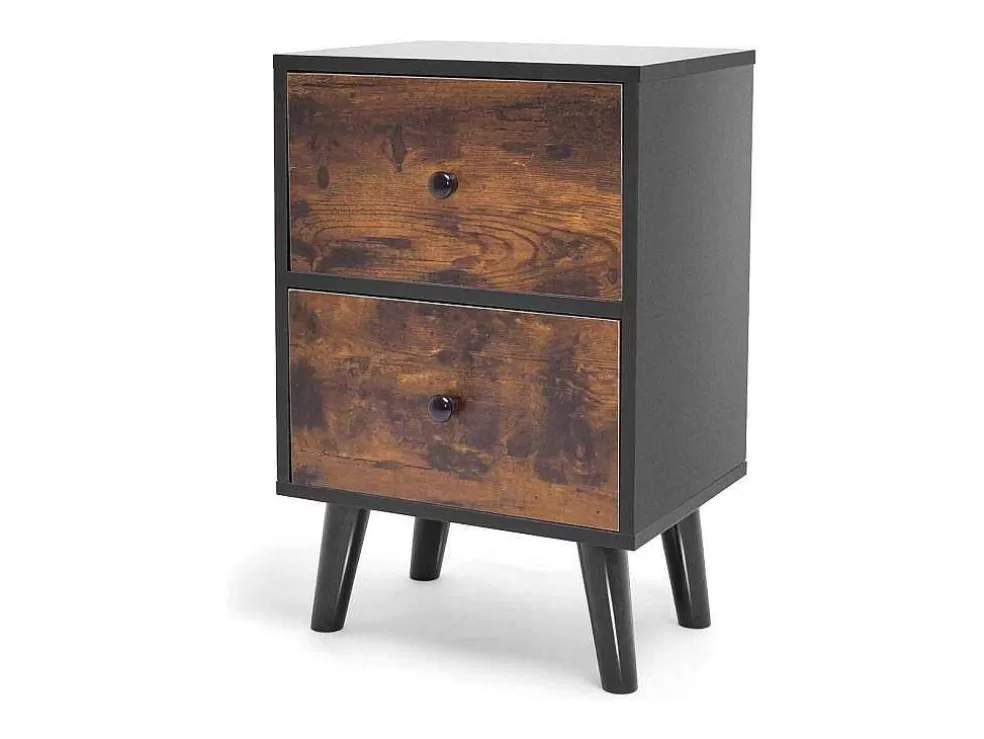 Frankystar Rocco - Mesa De Cabeceira De Design Em Madeira Com 2 Gavetas. Mesa De Cabeceira Contemporanea Com Pés Em Pinho Lacado.* Móvel Para Quarto De Crianças