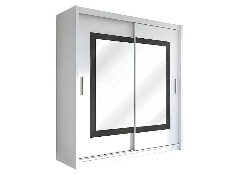 Vente-unique Roupeiro 3 Portas Corredicas Com Espelho De C250 Cm Cor Branco - Autlan* Armário E Roupeiro