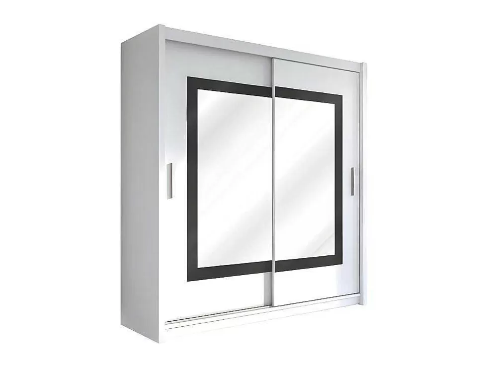 Vente-unique Roupeiro 2 Portas Corredicas Com Espelho De C203 Cm Cor Branco - Autlan* Armário E Roupeiro