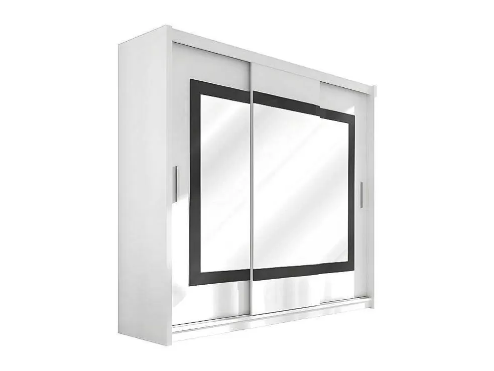 Vente-unique Roupeiro 3 Portas Corredicas Com Espelho De C250 Cm Cor Branco - Autlan* Armário E Roupeiro
