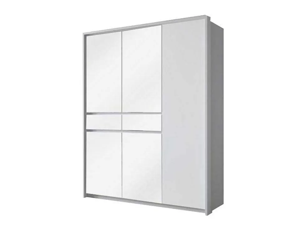 Vente-unique Roupeiro 5 Portas E 1 Gaveta Com Espelho De C157 Cm Cor Branco - Zadia* Armário E Roupeiro