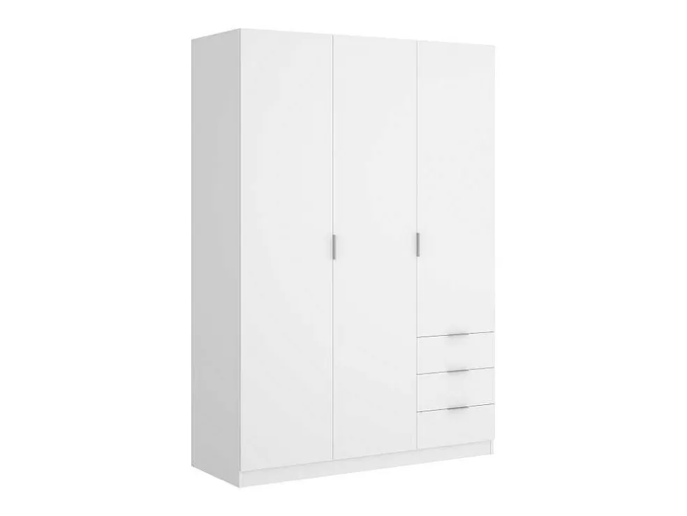 Vente-unique Roupeiro 3 Portas E 3 Gavetas C121 Cm Branco - Listowel* Armário E Roupeiro