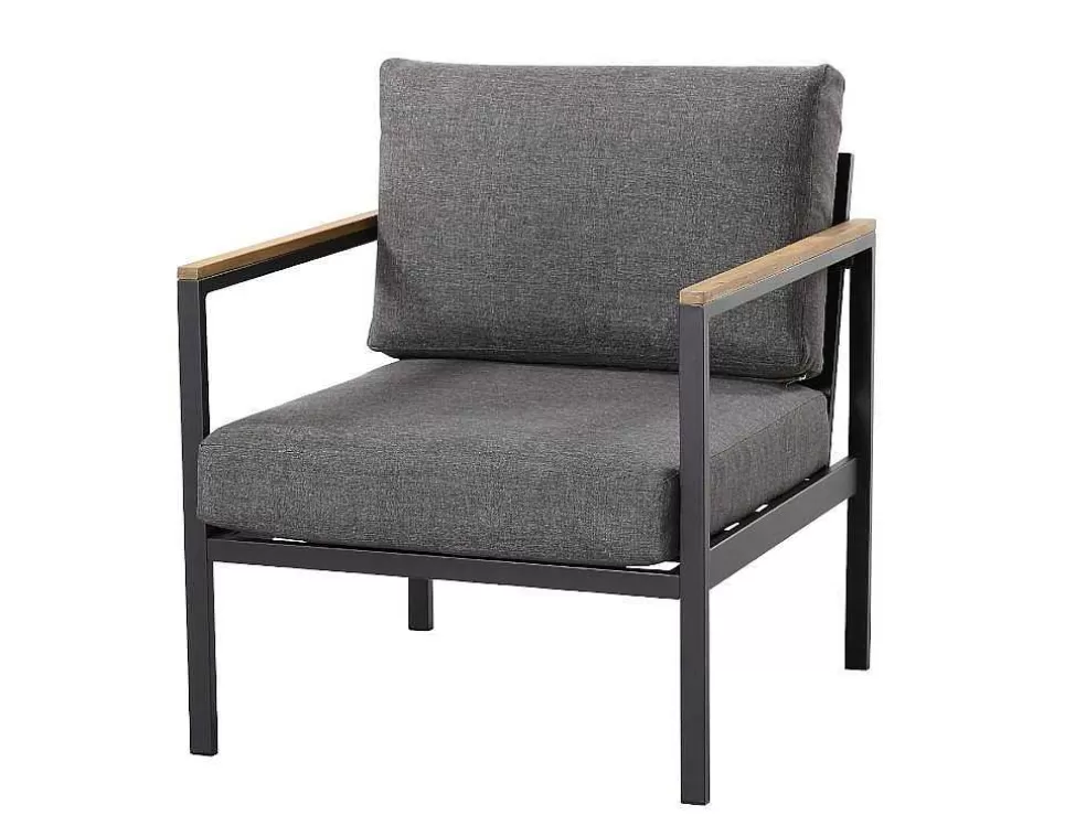 MYLIA Sala Completa De Jardim Em Aluminio: Um Sofá De 2 Lugares, Duas Cadeiras E Uma Mesa De Centro - Vairao De * Conjunto Relax De Jardim