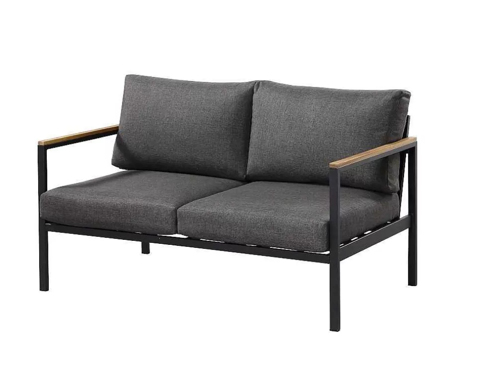 MYLIA Sala Completa De Jardim Em Aluminio: Um Sofá De 2 Lugares, Duas Cadeiras E Uma Mesa De Centro - Vairao De * Conjunto Relax De Jardim
