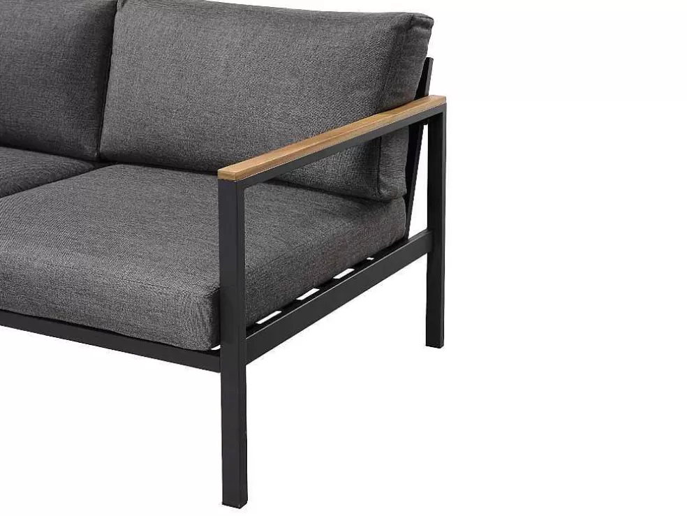 MYLIA Sala Completa De Jardim Em Aluminio: Um Sofá De 2 Lugares, Duas Cadeiras E Uma Mesa De Centro - Vairao De * Conjunto Relax De Jardim