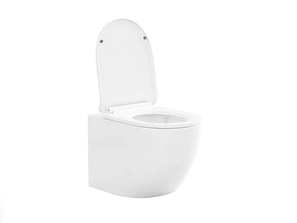 Vente-unique Sanita Suspensa Branco Brilhante Com Estrutura De Suporte E Placa De Descarga - Javoine* Sanita Suspensa