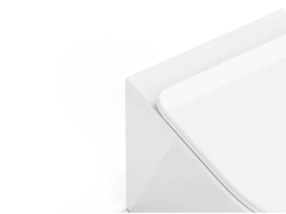 Vente-unique Sanita Suspensa Branco Brilhante Com Estrutura De Suporte E Placa De Descarga - Javoine* Sanita Suspensa