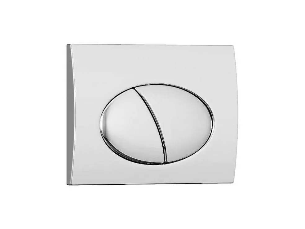 Vente-unique Sanita Suspensa Branco Com Estrutura De Suporte E Placa De Descarga Cromado Oval - Clemona* Sanita Suspensa