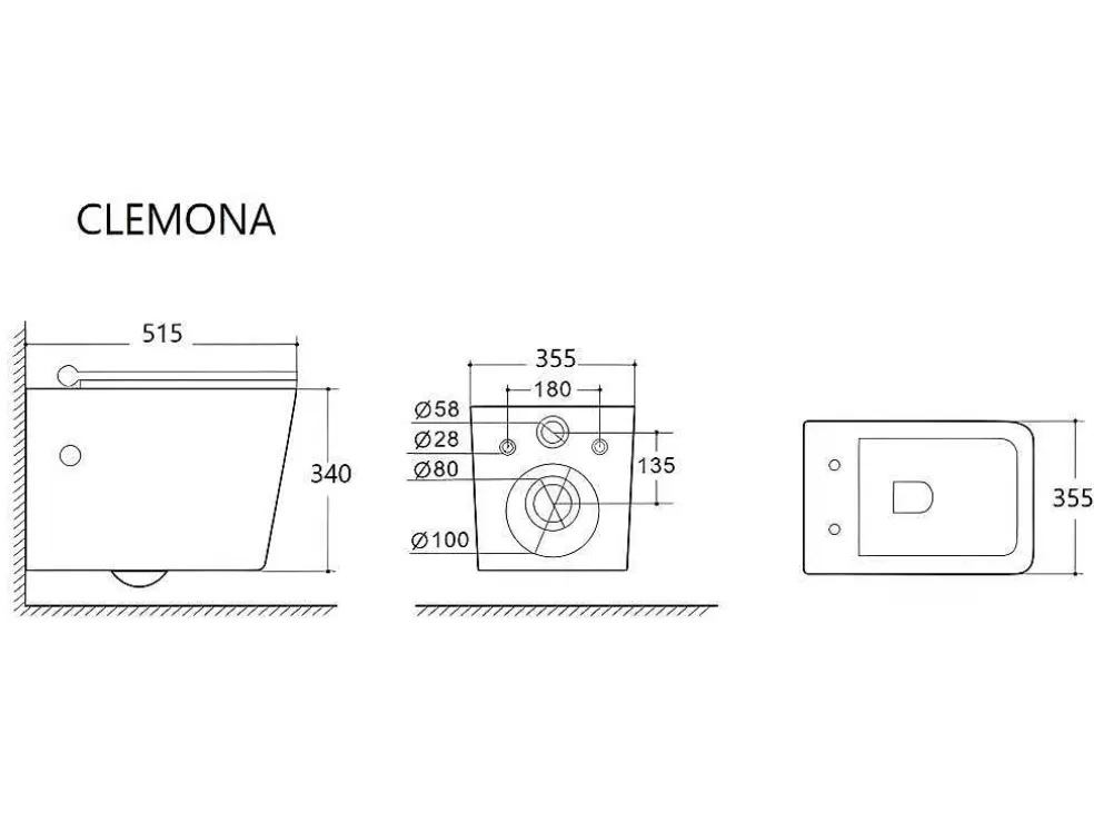 Vente-unique Sanita Suspensa Branco Com Estrutura De Suporte E Placa De Descarga Cromado Oval - Clemona* Sanita Suspensa