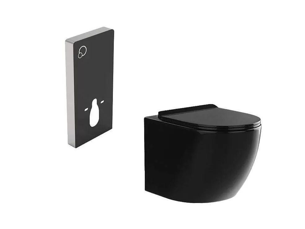 Vente-unique Sanita Suspensa Com Estrutura Decorativa Preto Brilhante - Javoine* Sanita Suspensa