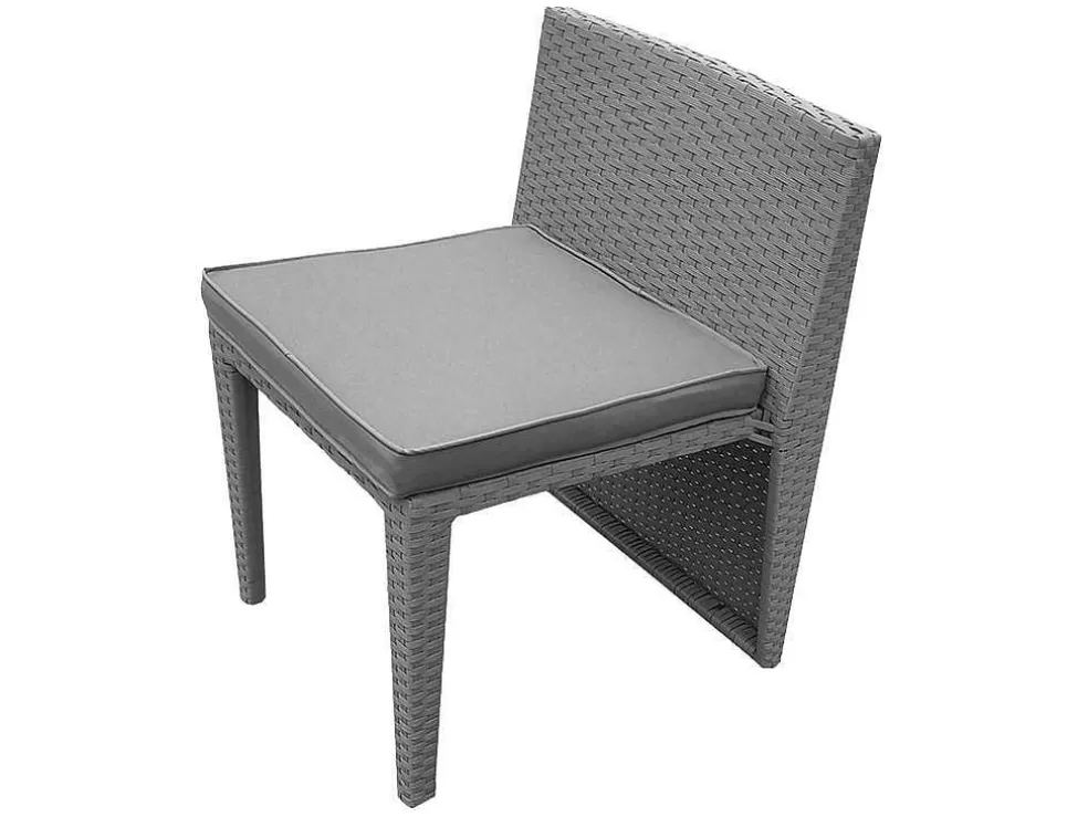 Happy Garden Santorin Moveis De Jardim Embutidos Em Resina Cinzenta Para 2 - Almofadas Cinzentas* Conjunto Mesa E Cadeiras De Jardim