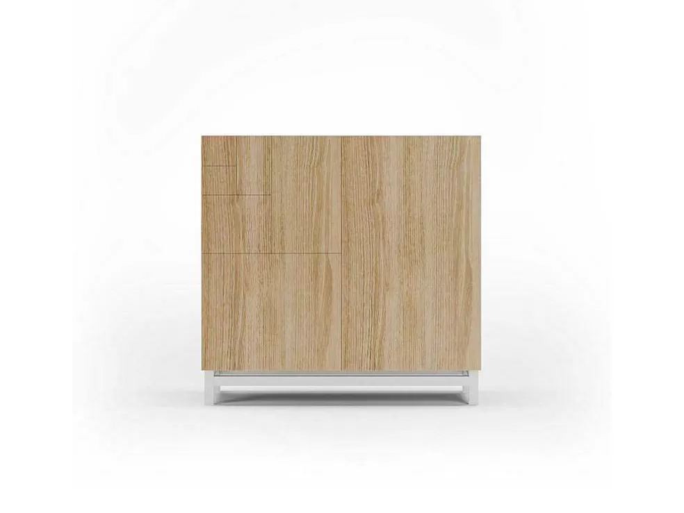 Herdasa Sapateiro/Móvel Organização - H90Cm X L90Cm X P27Cm Carvalho Dourado Pernas Branco - Copenhague* Sapateira