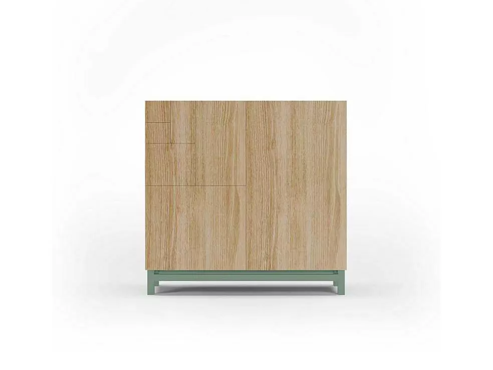 Herdasa Sapateiro/Móvel Organização - H90Cm X L90Cm X P27Cm Carvalho Dourado Pernas Verde - Copenhague* Sapateira
