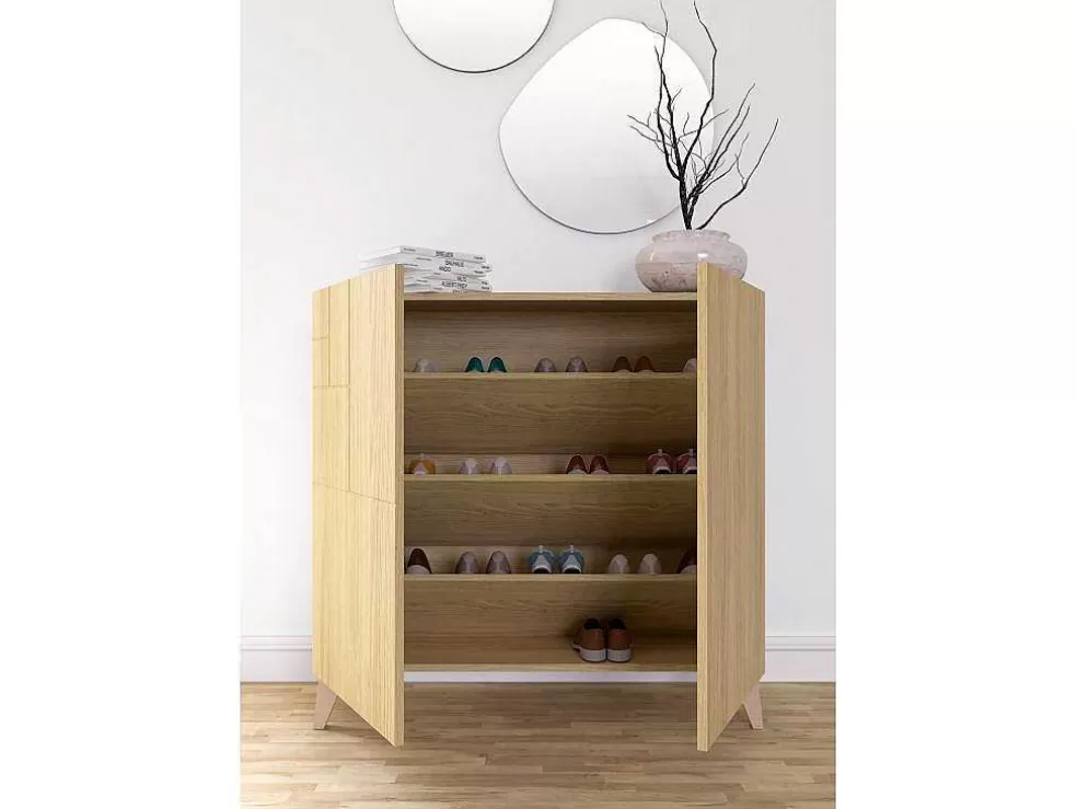 Herdasa Sapateiro/Móvel Organização - H87Cm X L90Cm X P27Cm Chene Dore Bergen* Sapateira