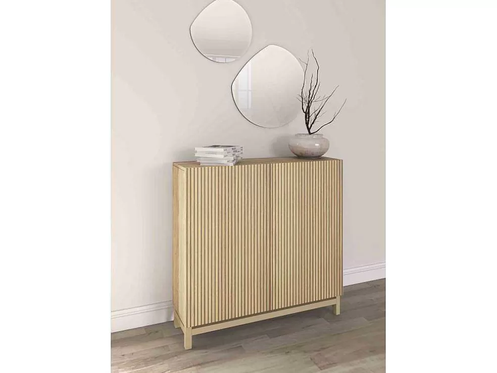 Herdasa Sapateiro/Móvel Organização - H90Cm X L90Cm X P27Cm Chene Portas Serrado - Hanko* Sapateira