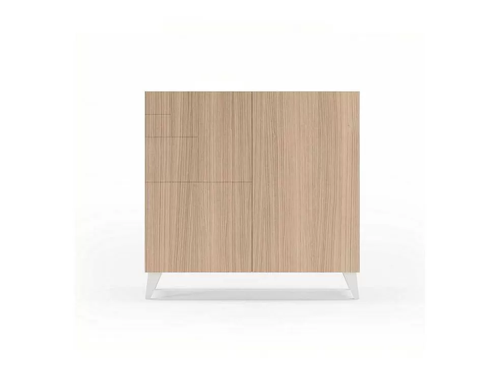 Herdasa Sapateiro/Móvel Organização - H87Cm X L90Cm X P27Cm Nogueira Clara Pernas Branco - Bergen* Sapateira