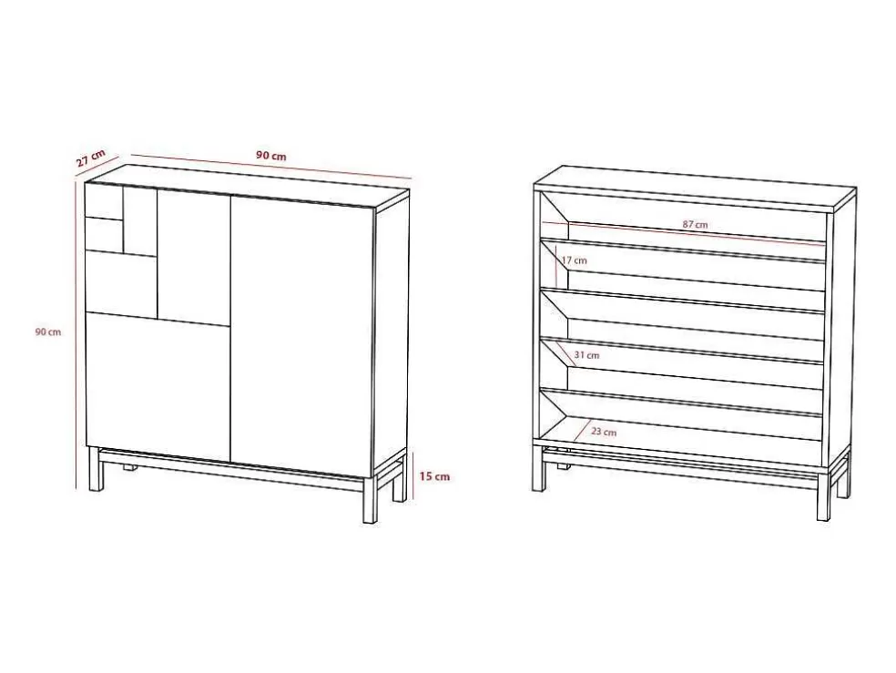 Herdasa Sapateiro/Móvel Organização - H90Cm X L90Cm X P27Cm Nogueira Clara Pernas Branco - Copenhague* Sapateira