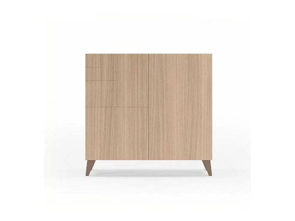 Herdasa Sapateiro/Móvel Organização - H87Cm X L90Cm X P27Cm Nogueira Clara Pernas Moca - Bergen* Sapateira