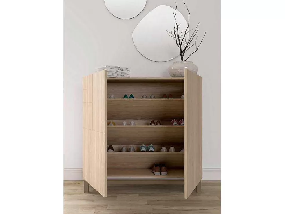 Herdasa Sapateiro/Móvel Organização - H90Cm X L90Cm X P27Cm Nogueira Clara Pernas Moca - Copenhague* Sapateira