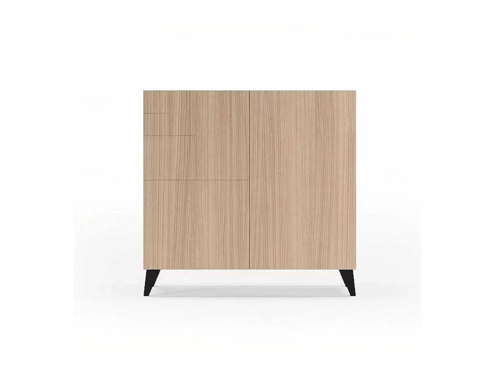 Herdasa Sapateiro/Móvel Organização - H87Cm X L90Cm X P27Cm Nogueira Clara Pernas Preto - Bergen* Sapateira