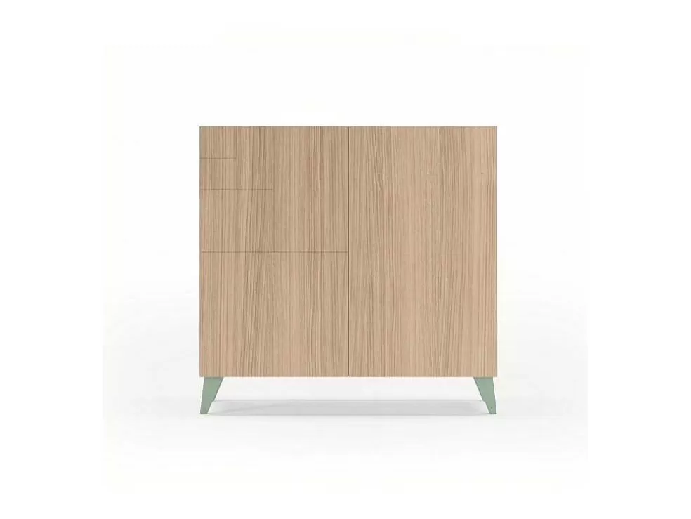 Herdasa Sapateiro/Móvel Organização - H87Cm X L90Cm X P27Cm Nogueira Clara Pernas Verde - Bergen* Sapateira