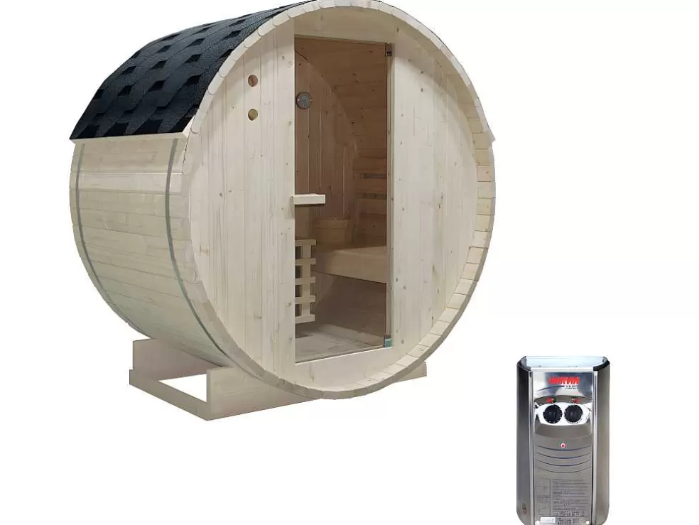 VOGUE SAUNA Sauna De Exterior 2 Lugares Com Salamandra De 3,5 Kw C185 X L120 X A190 Cm - Isokyro* Sauna De Exterior