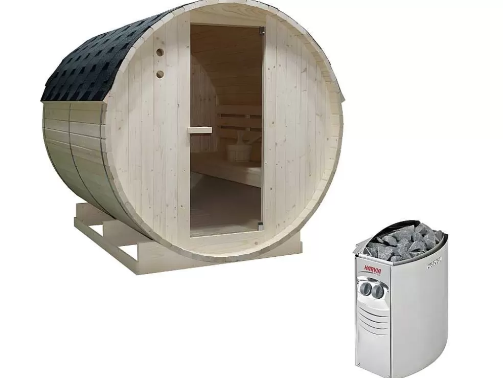 VOGUE SAUNA Sauna De Exterior 6 Lugares Com Salamandra De 8 Kw C185 X L220 X A190 Cm - Isokyro* Sauna De Exterior