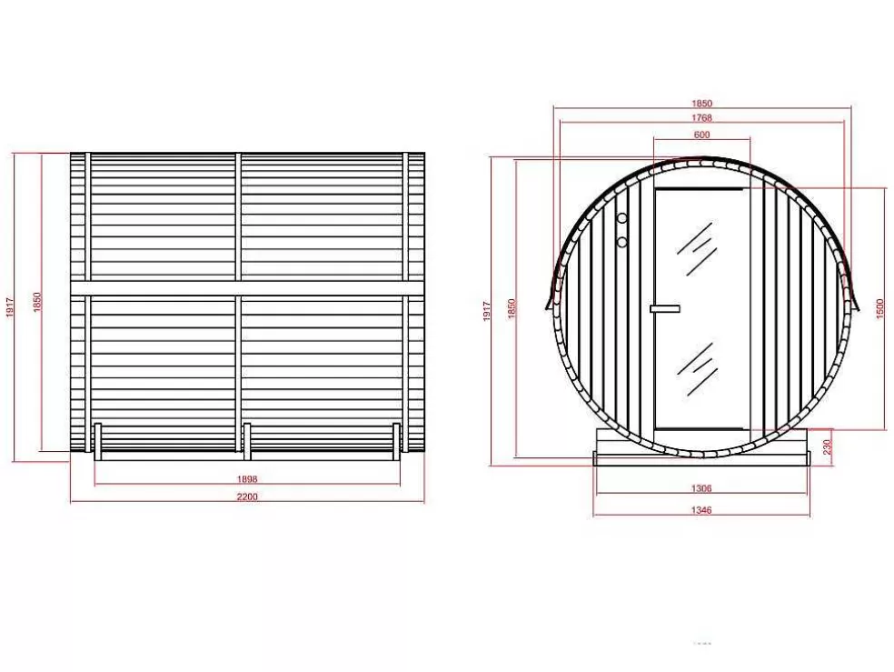 VOGUE SAUNA Sauna De Exterior 6 Lugares Com Salamandra De 8 Kw C185 X L220 X A190 Cm - Isokyro* Sauna De Exterior