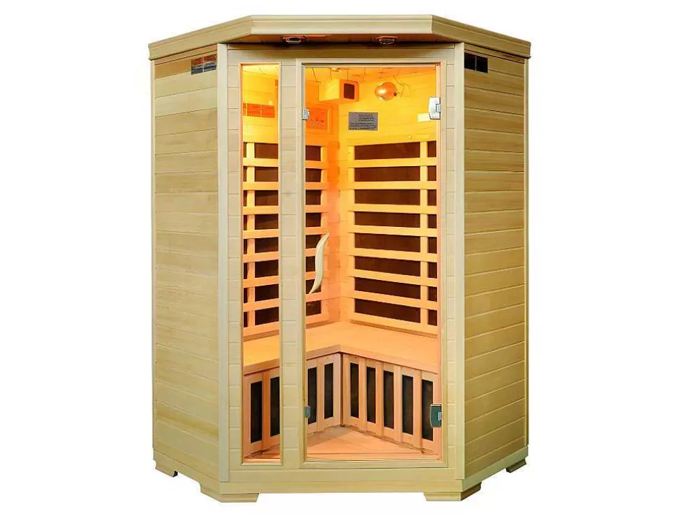 VOGUE SAUNA Sauna De Infravermelhos 3/4 Lugares De Canto Gama Prestigio Arvika Ii - 120 X 56 X 120 X A190 Cm* Promoções Casa De Banho & Bem-Estar