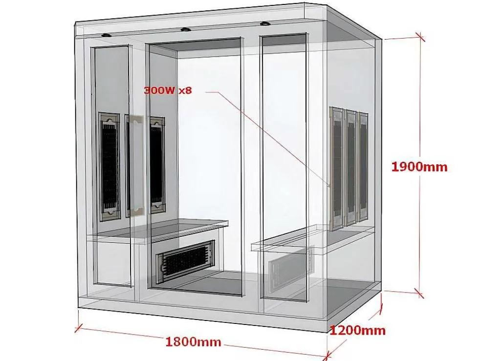 VOGUE SAUNA Sauna De Infravermelhos 4/5 Lugares Gama Prestige Stockholm Ii - C180*P120*A190 Cm* Sauna Infravermelhos