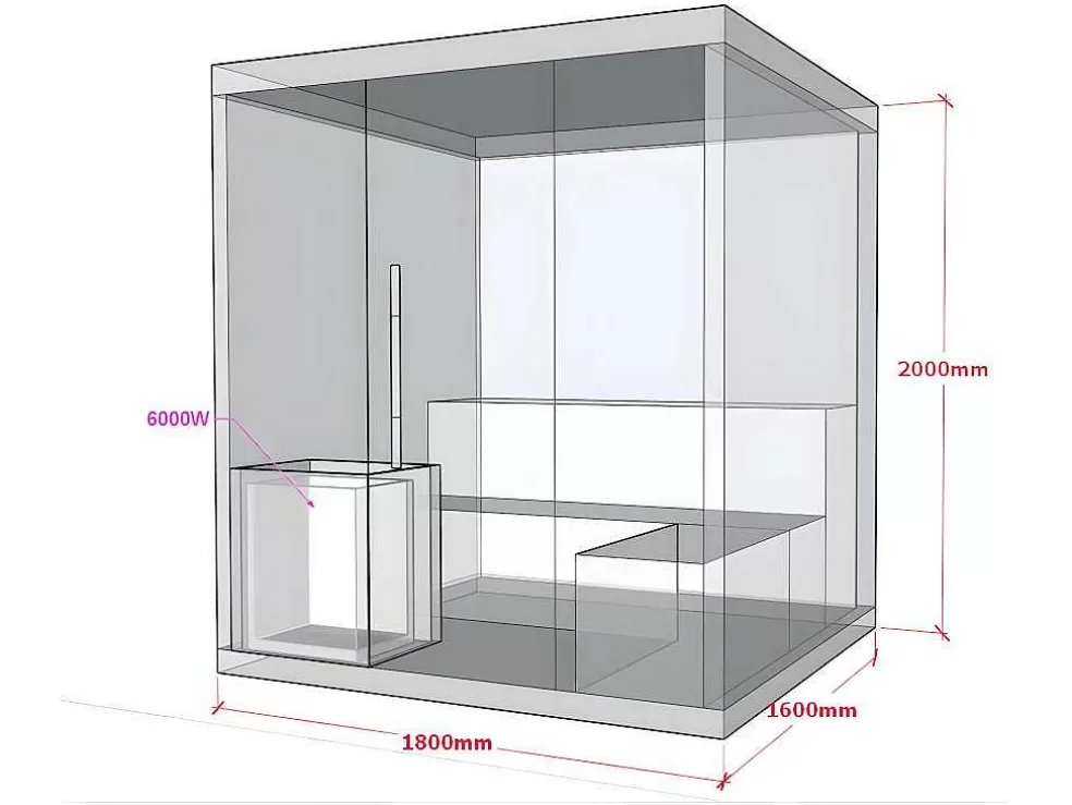 VOGUE SAUNA Sauna Tradicional Finlandesa 4/5 Lugares 180 X 160 X 200 Cm - Kolding* Sauna Clássica