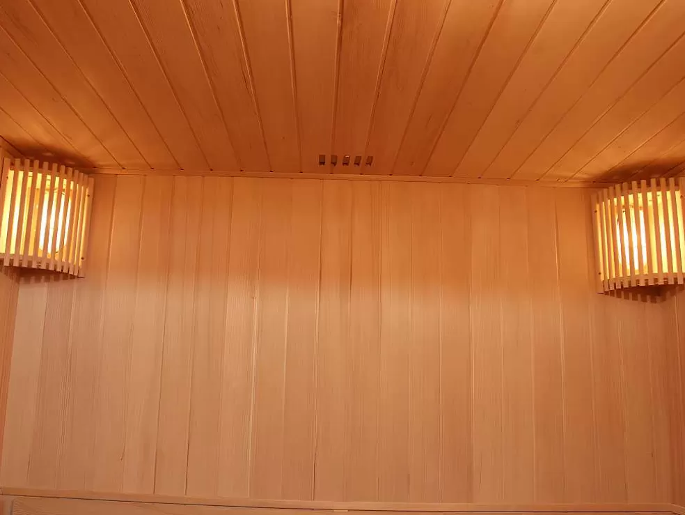 VOGUE SAUNA Sauna Tradicional Finlandesa 4/5 Lugares Envidracada Com Prateleiras 200 X 180 X 200 - Faborg* Sauna Clássica