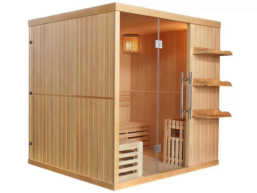 VOGUE SAUNA Sauna Tradicional Finlandesa 4/5 Lugares Envidracada Com Prateleiras 200 X 180 X 200 - Faborg* Sauna Clássica