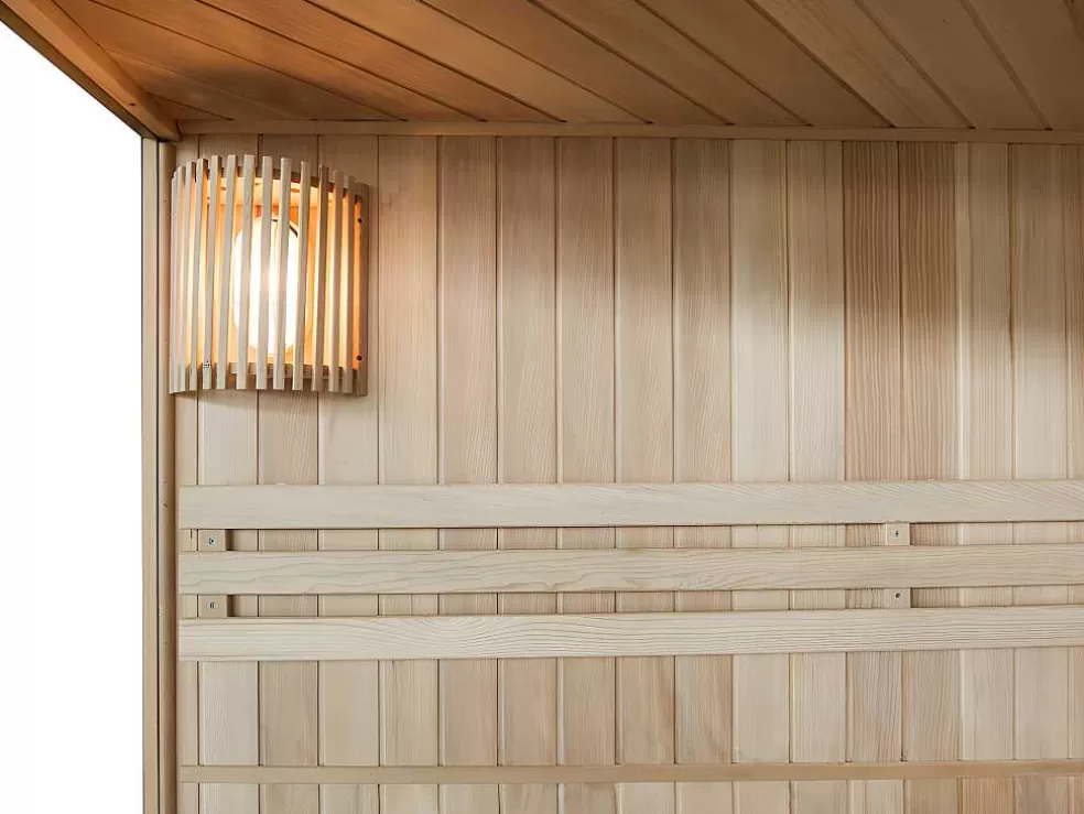 VOGUE SAUNA Sauna Tradicional Finlandesa De Canto 4/5 Lugares De Vidro Gama Prestige Imatra - C220*L220*A210 Cm* Sauna Clássica