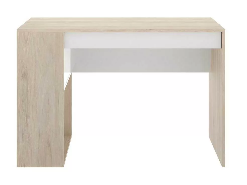 Vente-unique Secretária Com Espacos De Arrumação Disponivel Em Carvalho E Branco - Ines* Secretária