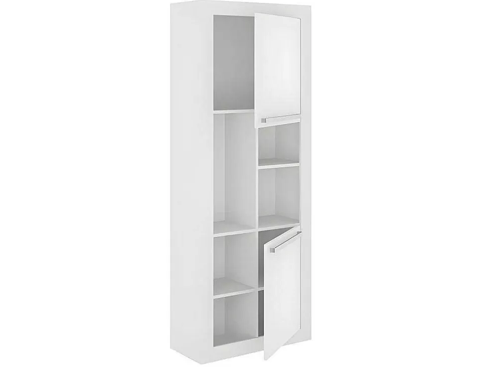Vente-unique Secretária De Canto Com 2 Gavetas E 2 Portas Cor Branco - Evan* Secretária