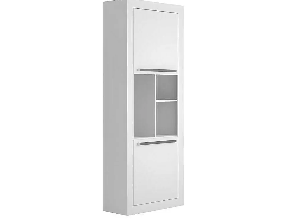 Vente-unique Secretária De Canto Com 2 Gavetas E 2 Portas Cor Branco - Evan* Secretária