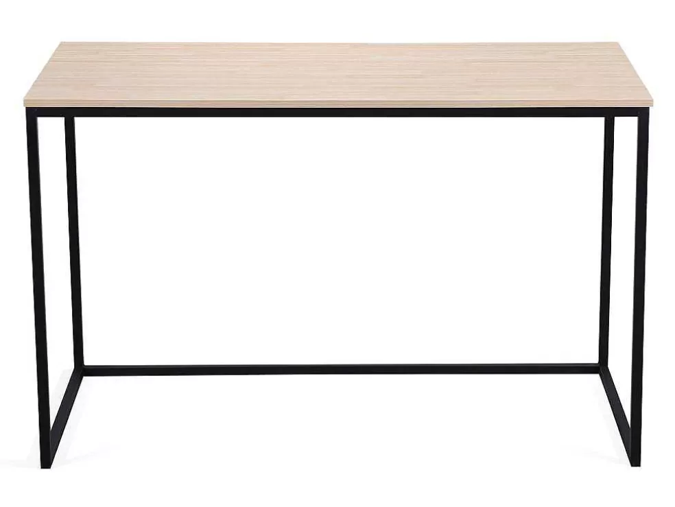 Skraut Home Secretária Mia - Tampo Em Carvalho Nordico, 19 Mm De EsPéssura. Pernas De Metal Preto. 120X60X75Cm* Secretária