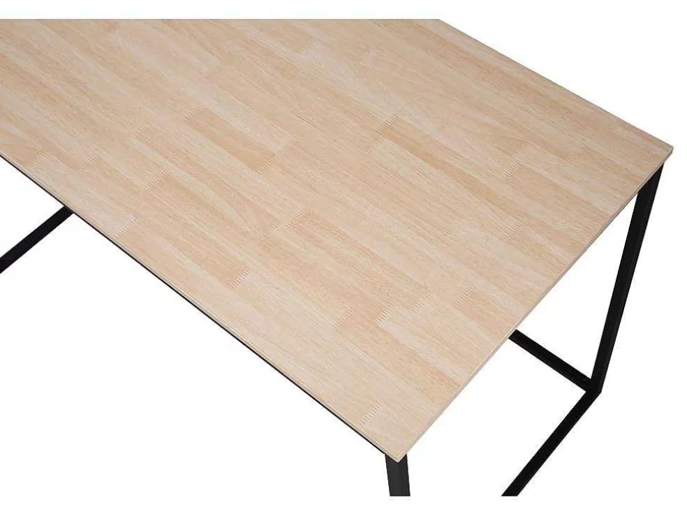 Skraut Home Secretária Mia - Tampo Em Carvalho Nordico, 19 Mm De EsPéssura. Pernas De Metal Preto. 120X60X75Cm* Secretária