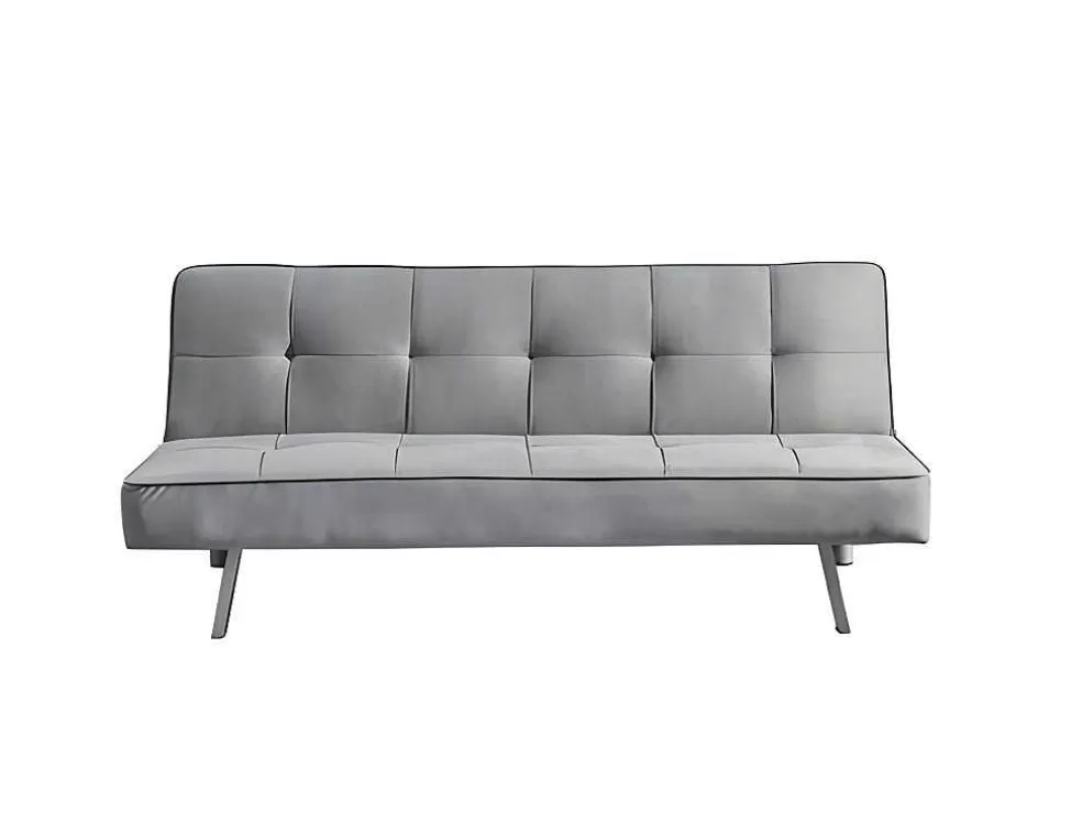 Saldosystocks Sofá Cama 2 Plazas Ainhoa Clic Clac Terciopelo 175X74Cm Gris* Sofá Cama Clic-Clac E Dobravel