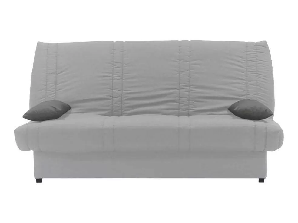 Vente-unique Sofá Cama Clic Clac 100% Algodao Com Espaco De Arrumação Cor Cinza Claro E Almofadas A Contrastar - Farwest Ii* Sofá Cama Clic-Clac E Dobravel