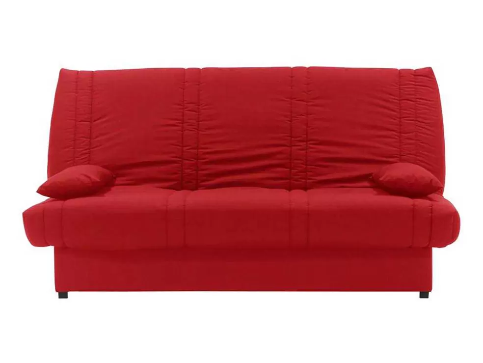 Vente-unique Sofá Cama Clic Clac 100% Algodao Com Espaco De Arrumação Cor Vermelho - Farwest Ii* Sofá Cama Clic-Clac E Dobravel