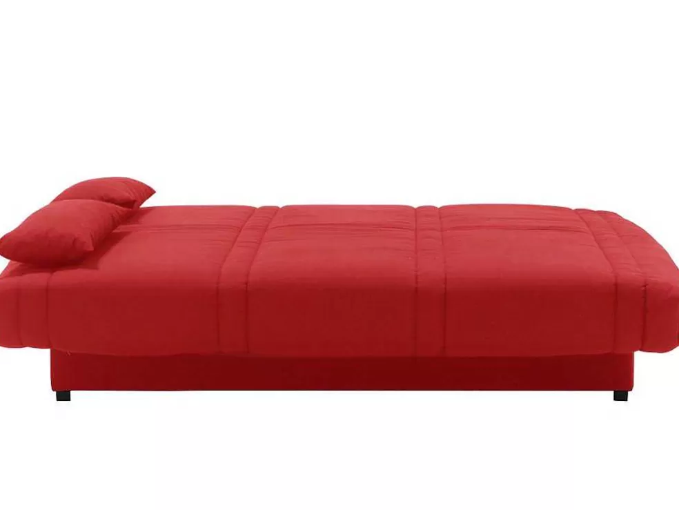 Vente-unique Sofá Cama Clic Clac 100% Algodao Com Espaco De Arrumação Cor Vermelho - Farwest Ii* Sofá Cama Clic-Clac E Dobravel