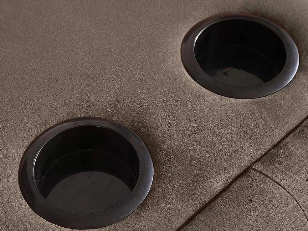Vente-unique Sofá Cama Clic Clac De 3 Lugares Em Microfibra Com Mesinha De Centro Rebatível Castanho - Devonshire* Sofá Cama Clic-Clac E Dobravel