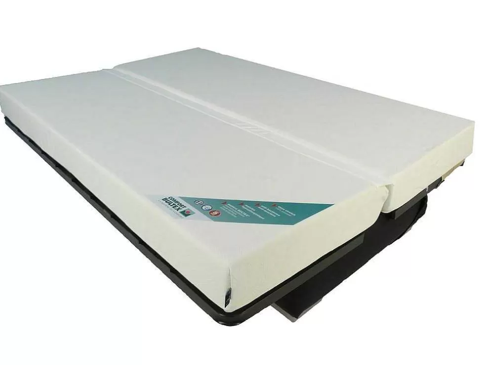 Vente-unique Sofá Cama Clic Clac Em Microfibra Com Colchão Bultex Em Cinzento E Preto - Tulsa* Sofá Cama Clic-Clac E Dobravel