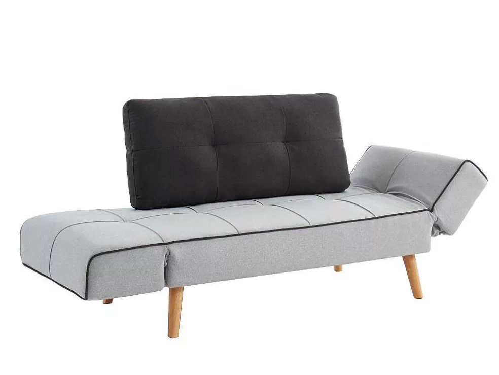 Vente-unique Sofá Cama Clic Clac Em Tecido Cor Cinza Claro E Antracite - Ebaty Ii* Sofá Cama Clic-Clac E Dobravel